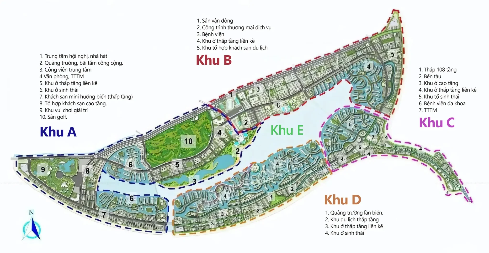 Mặt bằng tổng thể các phân khu dự án Vinhome Green Paradise Cần Giờ